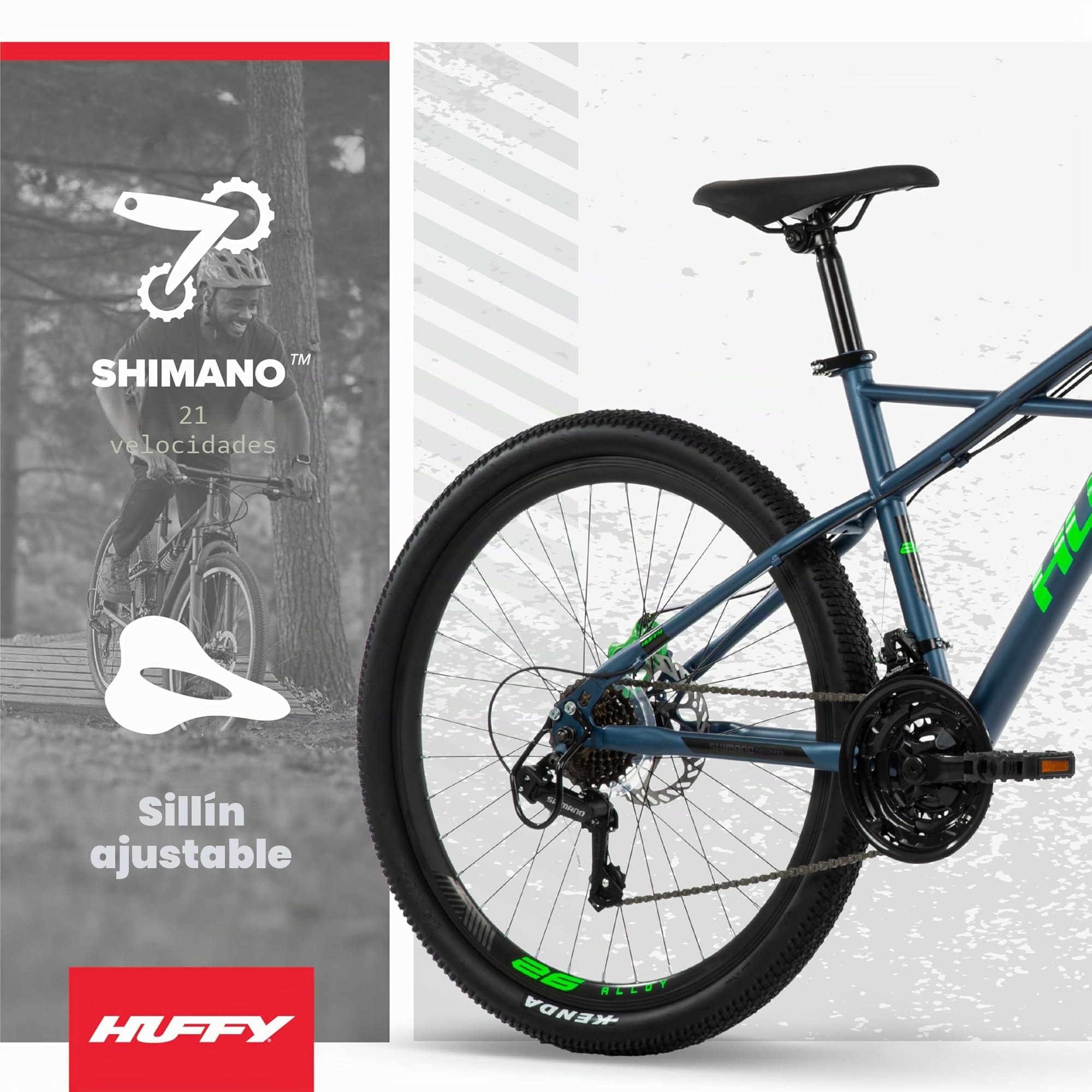 Huffy Mountainbike Bicicleta de montaña Korros 26 Pulgadas, Azul