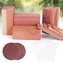 Woodever 40 Pack Cedar Planks for Clothes Storage, 100% Natural Aromatic Cedar Wood Pieces for Closets and Drawers, with Sandpaper and Sachets