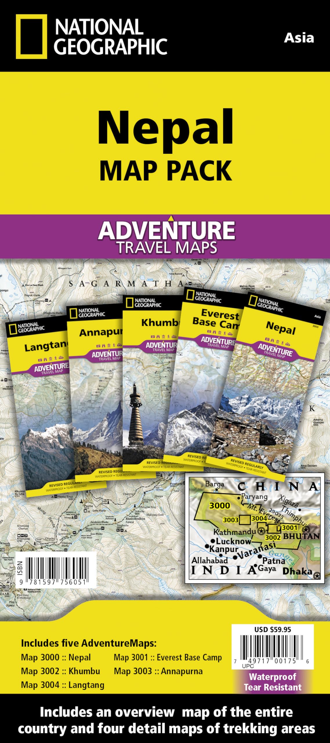Nepal [Map Pack Bundle] (National Geographic Adventure Map)