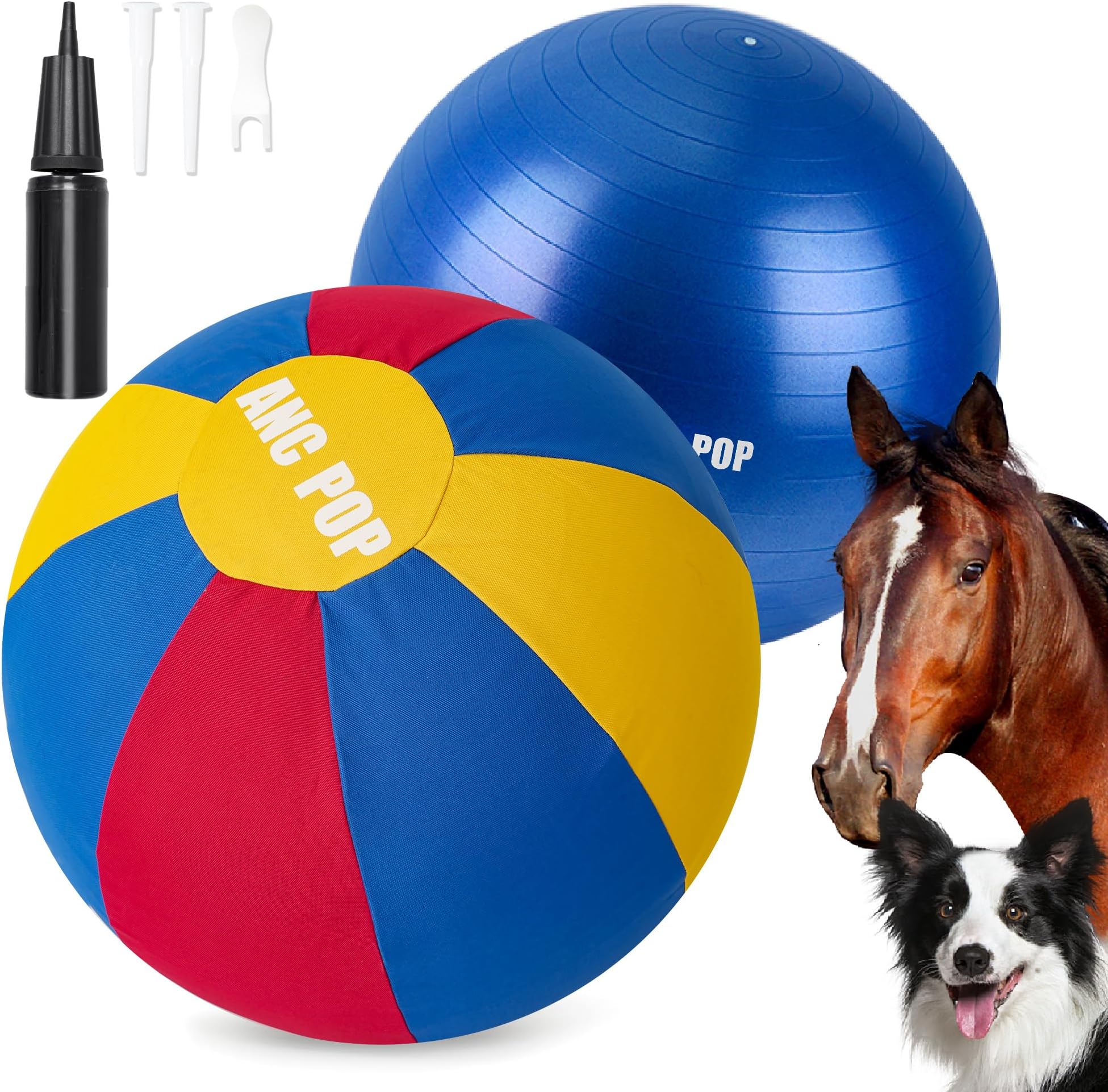 Pet Supplies SWYIVY 30 Inch Dog Horse Ball with 2 Covers, Giant