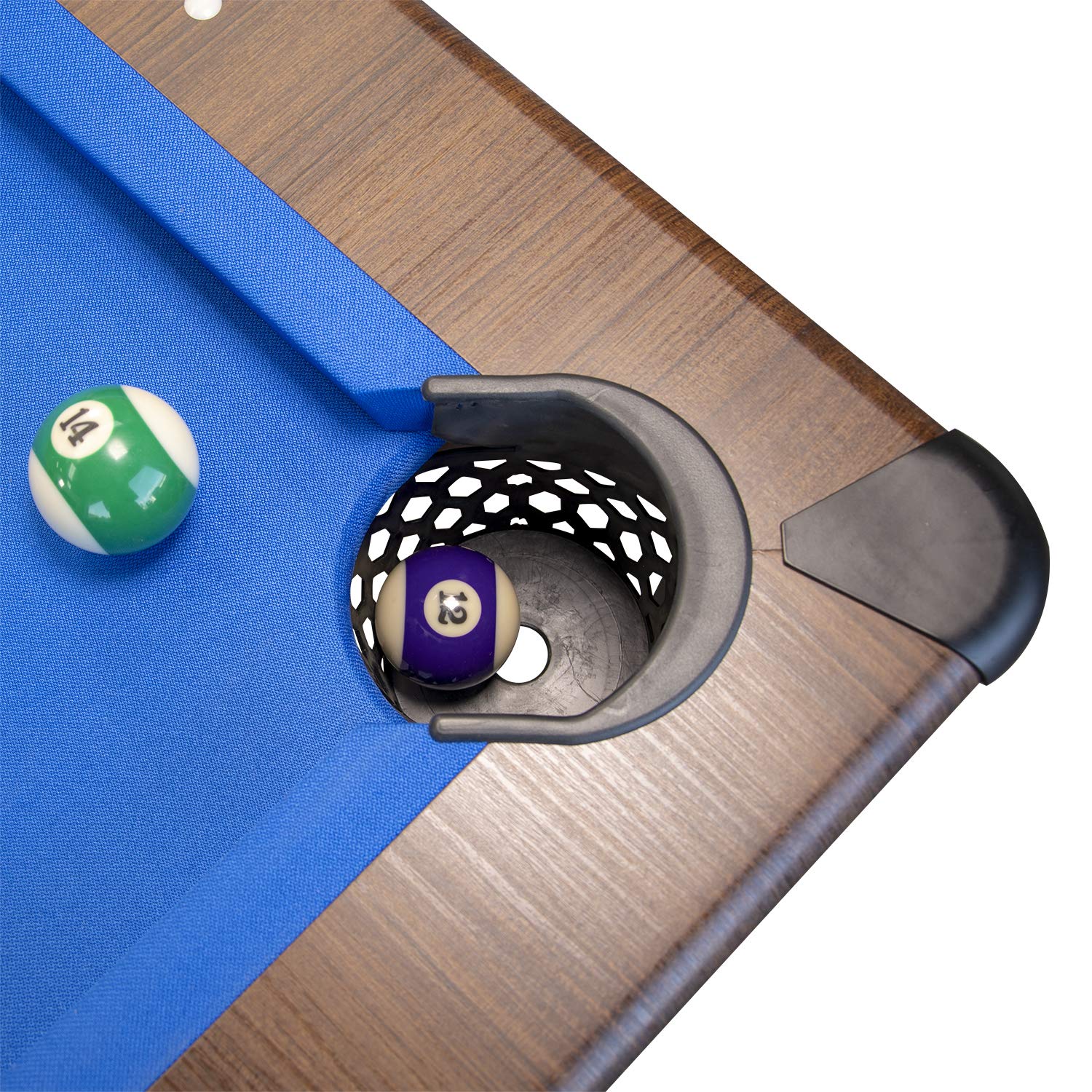 Billard Américain Ambiance avec Accessoires et Plateau Dînatoire, Brut/Tapis Bleu