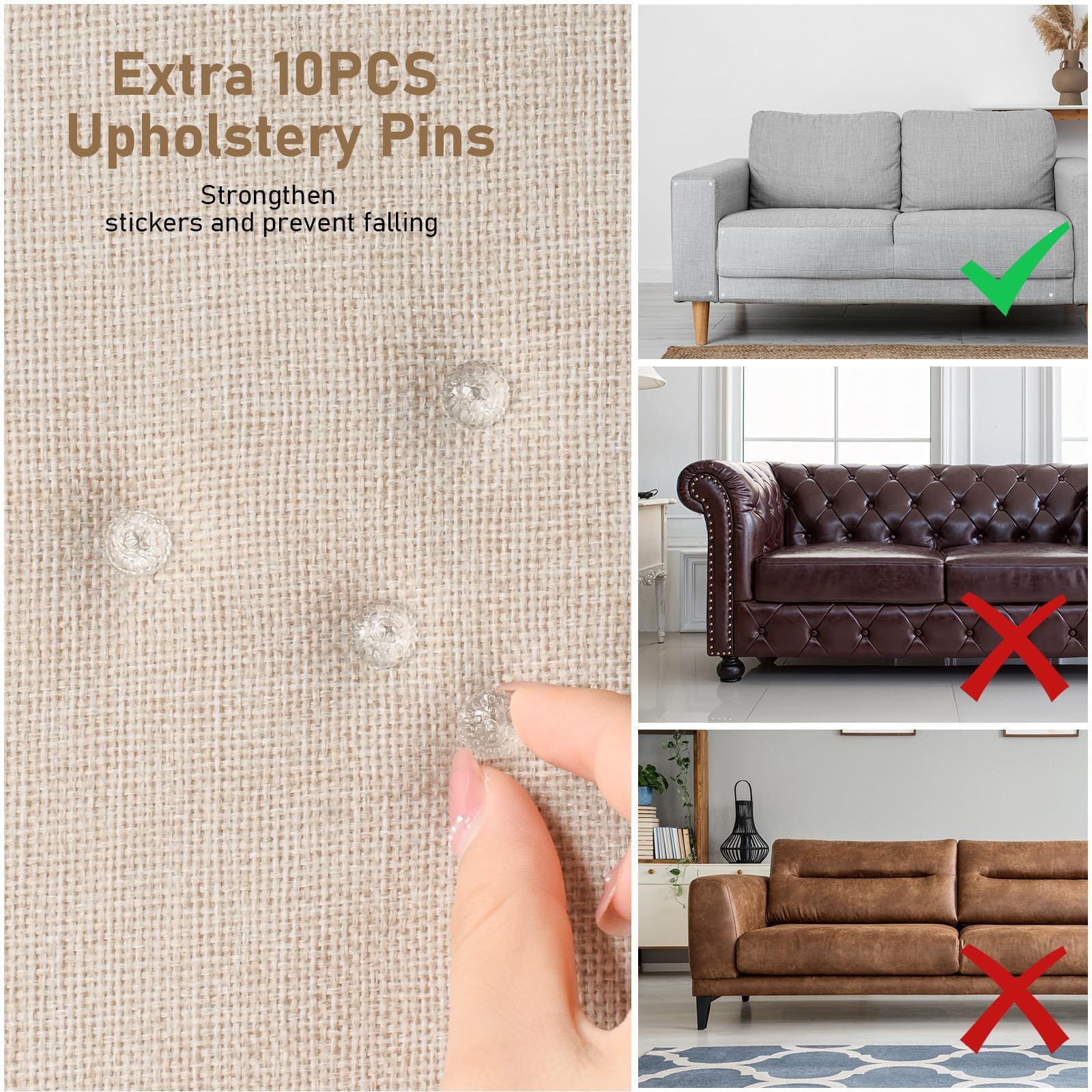 Protector para Gatos, 6PCS 20 * 45CM Protector Gatos Sofa, Transparente Antiarañazos Protectores de Sofa para Gatos con 10 Tornillos para Proteger Puerta Mesa Armario Alfombras, Sofás