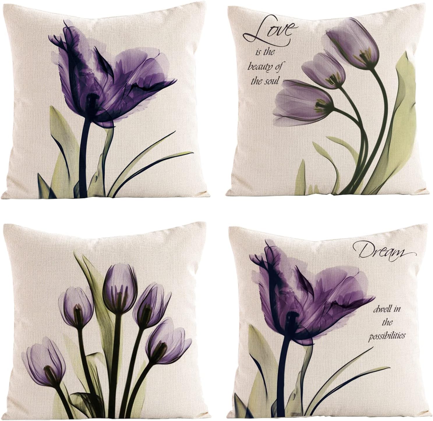 Kevin Textile Outdoor-Kissenbezüge 45,7x45,7 Cm – 2 Stück, Wasserdicht & Strapazierfähig, Violett/blau