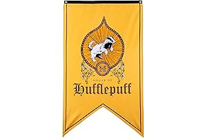 Conquest Journals Harry Potter Flag, Hufflepuff Ravenclaw Slytherin Gryffindor, Wall Decor or Birthday Party Accessories