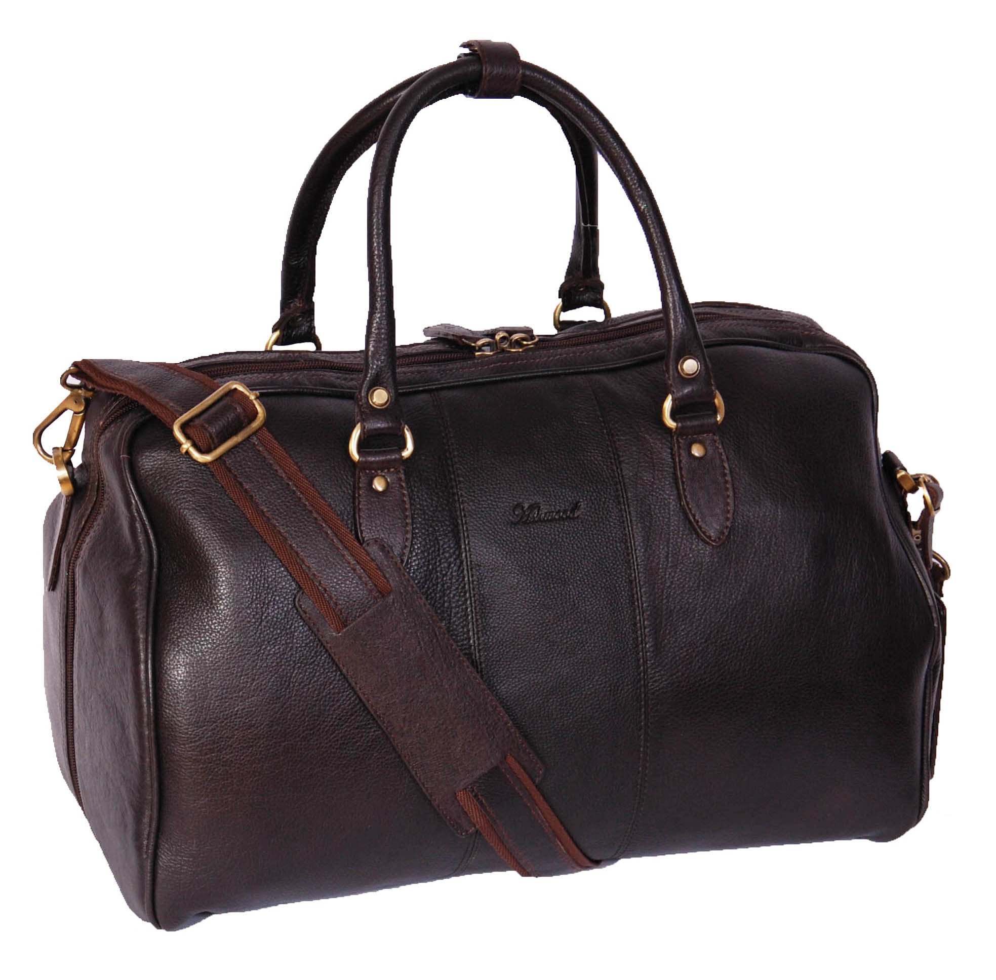 Genuine Leather Holdall Weekend Cabin Travel Gym Sports Duffle Casual Bag Brown A21