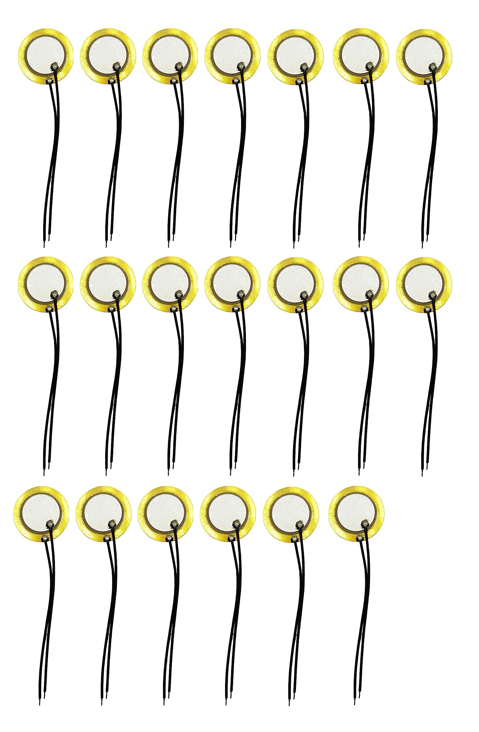 invento 20pcs 12mm piezo ceramic elements sounder sensor trigger drum disc piezoelectric buzzer copper for diy