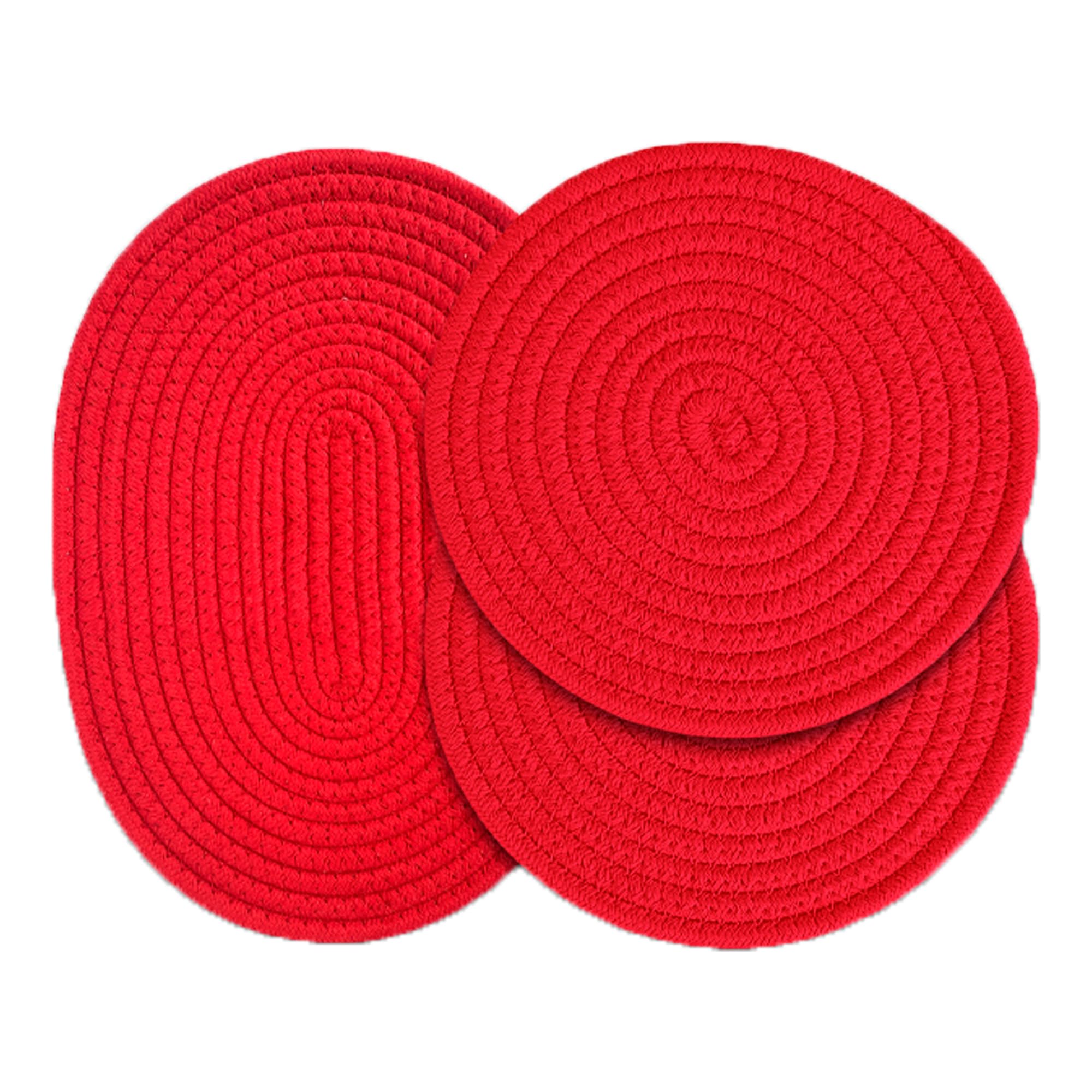 3Pcs Trivets for Hot Pots and Pans for Quartz - Red Instant Pot Trivet for Hot Pans Kitchen Decor Pot Mat, Hot Pad Trivets for Kitchen Counter Protectors Heat Resistant Pads for Countertops