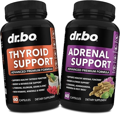 DR. BO Suplementos suprarrenales tiroideos para mujeres y hombres
