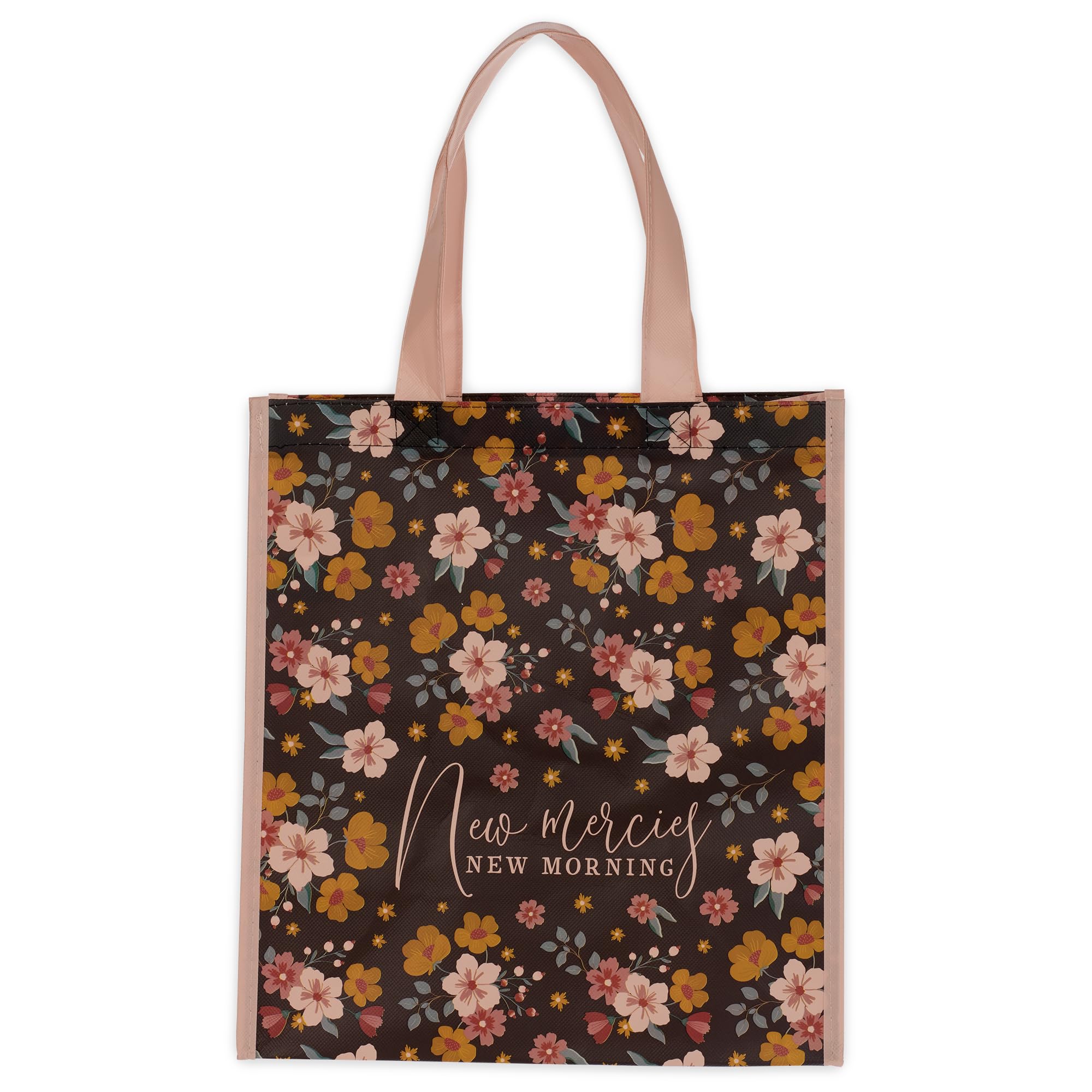 Christian Art Gifts Reusable Collapsible Fashion Shopping Tote Bag for Women: New Mercies & Morning - Inspirational Faith-based Durable Handbag for