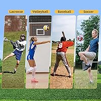 Vista 5 de Rebotador de lacrosse de 4 x 7 pies para patio trasero, red de rebote de voleibol de alto rebote y marco de acero resistente, 5 ángulos ajustables