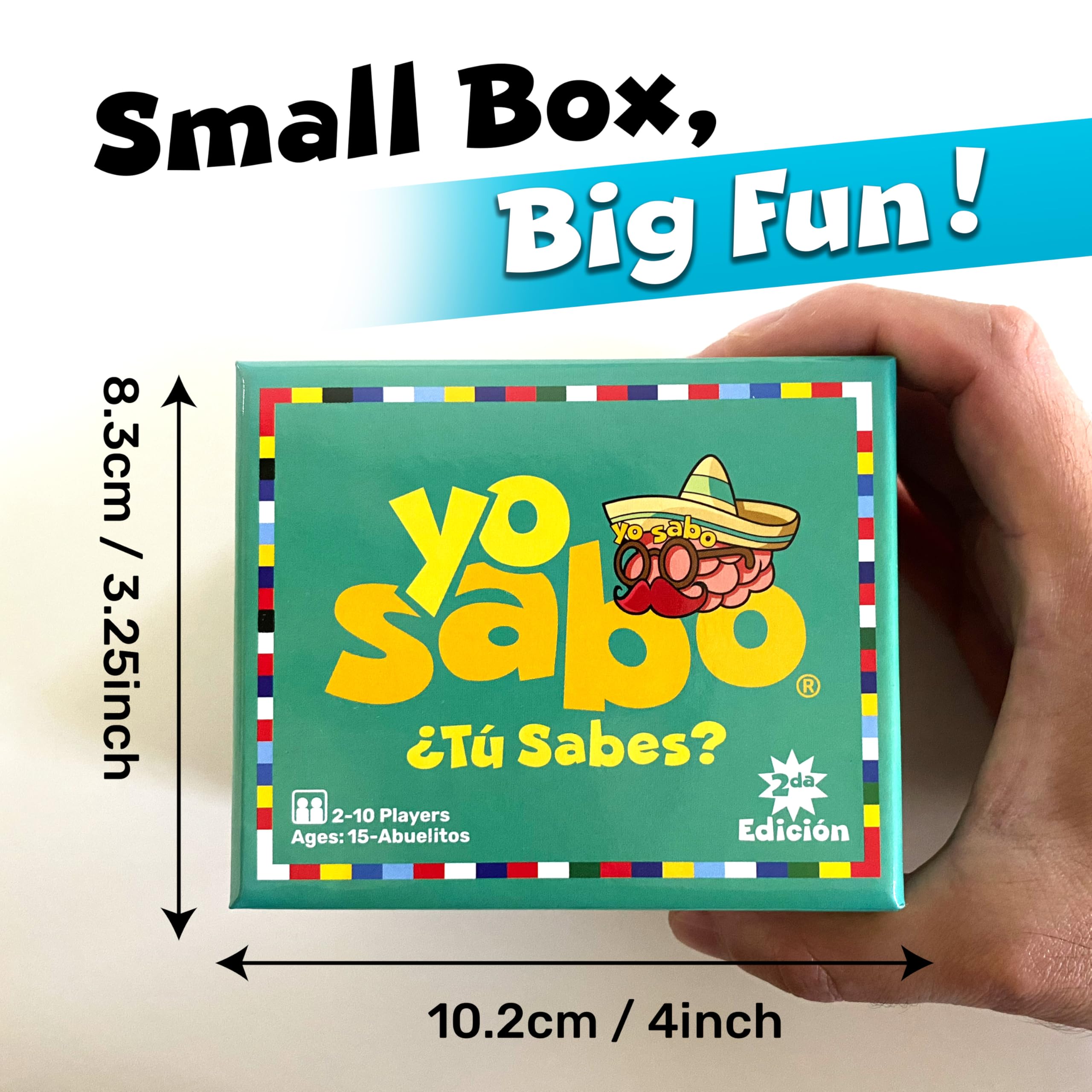 Yo Sabo: Edición 2 - Nuevo juego de cartas bilingüe familiar - Más cartas, más tiempo de juego - Desafía a tu español con trivia y desafíos divertidos - Juego de Mesa con 198 cartas para todas las