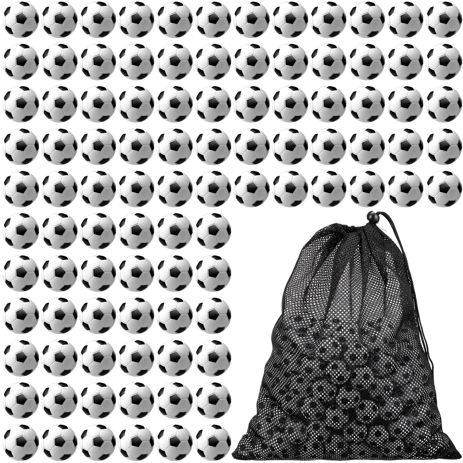 Blulu 200 Pcs Mini Soccer Sports Stress Ball 1.2 Inch Mini Foam Sports Ball Small Footballs Bulk for Sports Theme Party Favor Toys, Ball Games, Stress Relief, School Carnival Reward