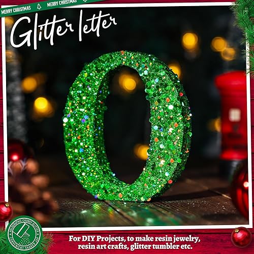 Miniatura 6 de LEOBRO Purpurina verde, purpurina gruesa, purpurina, 5.65 onzas, purpurina artesanal para resina, purpurina holográfica para manualidades, vasos,