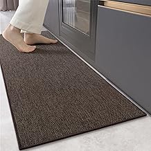 Color&Geometry Kitchen Rugs Non Slip Washable 43x120cm Thin Woven Kitchen Rugs 4mm Absorbent Floor Mat for Front Sink Hallway Brown