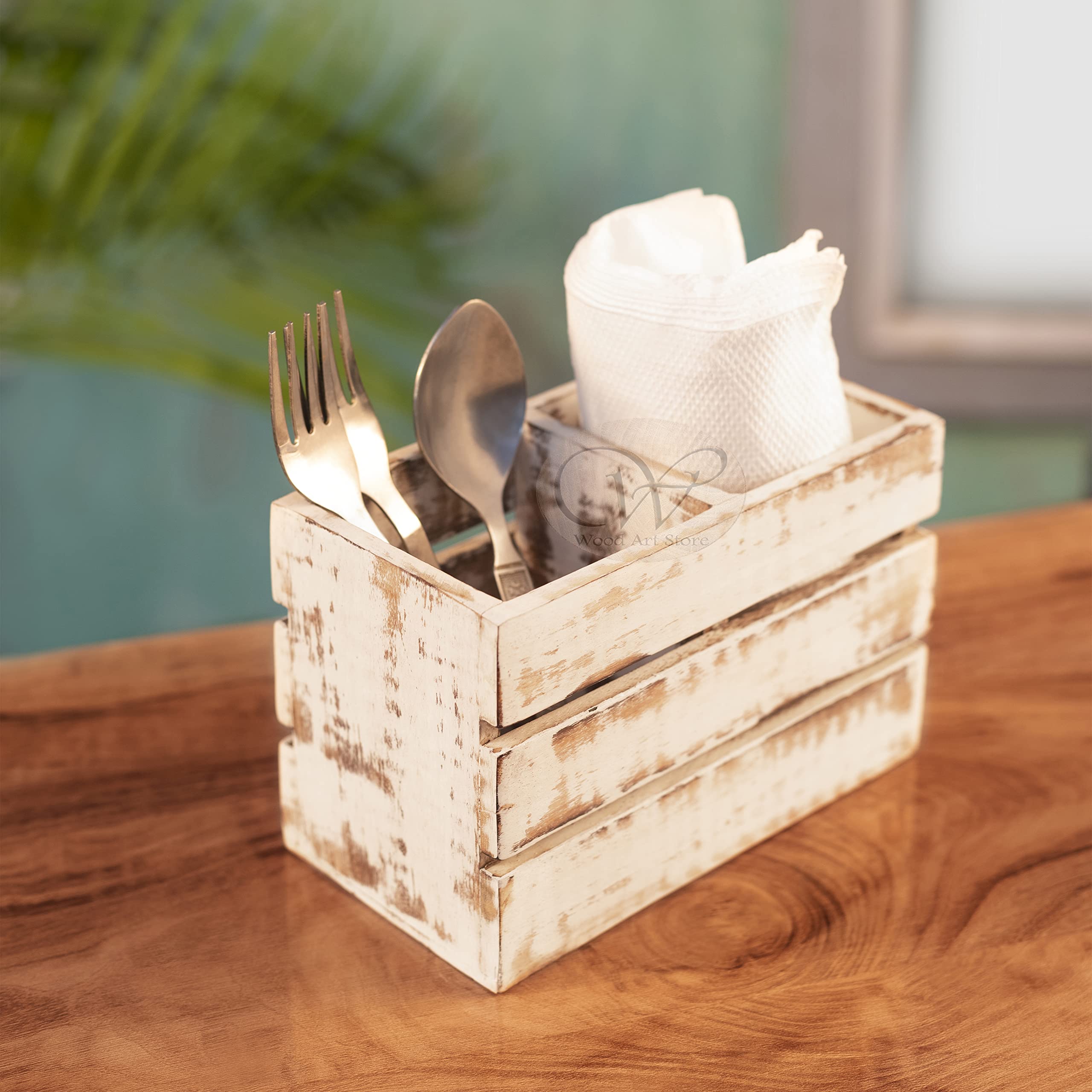 WOOD ART STORE Wooden Cutlery (2 Partitions) Utensil Holder for Counter top, Dining table, Kitchen Table for Forks, Knives, Spoons holder Organizer (Design 2) (B09XMMDSNY) Amazon Price History, Amazon Price Tracker