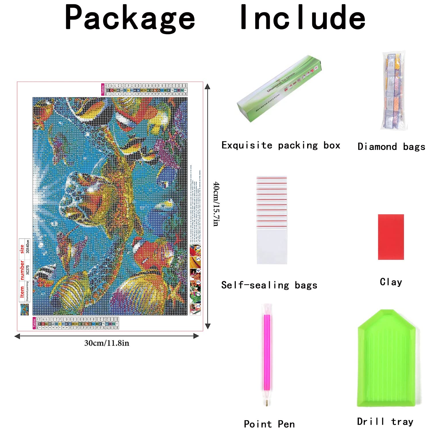 Diamond Painting Fondale Marino Con Tartaruga - Kit Completo 5D Per Decorazione Casa - Foto 13