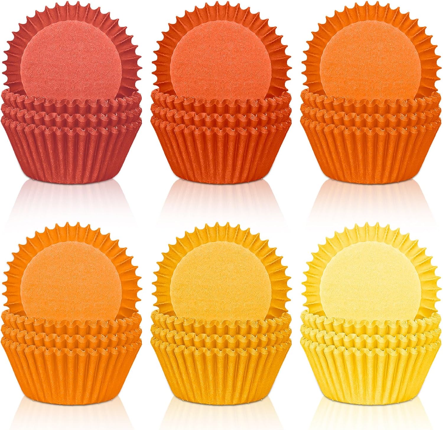 300Pcs Fall Cupcake Liners Gradient Orange Autumn Baking Cups