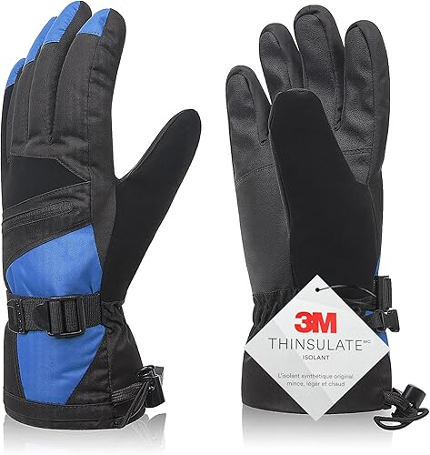 Guantes de esquí para invierno, cálidos, con aislamiento 3M Thinsulate, para el aire libre, resistente al viento, para mujeres, jóvenes, niños,