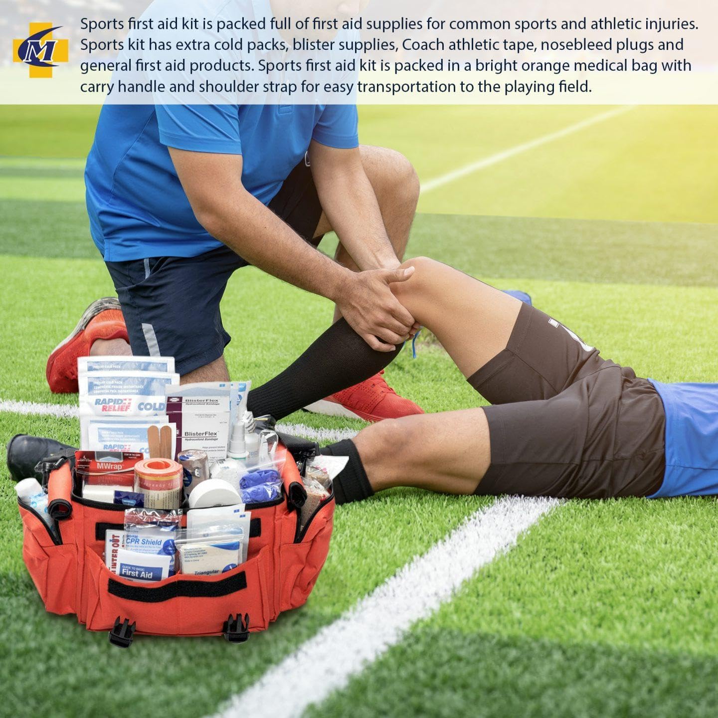 MFASCO Deluxe Trainers Sports First Aid Kit – 311-Piece Emergency Sports Kit – Athletic Medical Kit for Coaches, Soccer, Football & Outdoor Teams – Orange Bag with First Aid Supplies for Athletes image 5 of 6 B007ZDCHTC