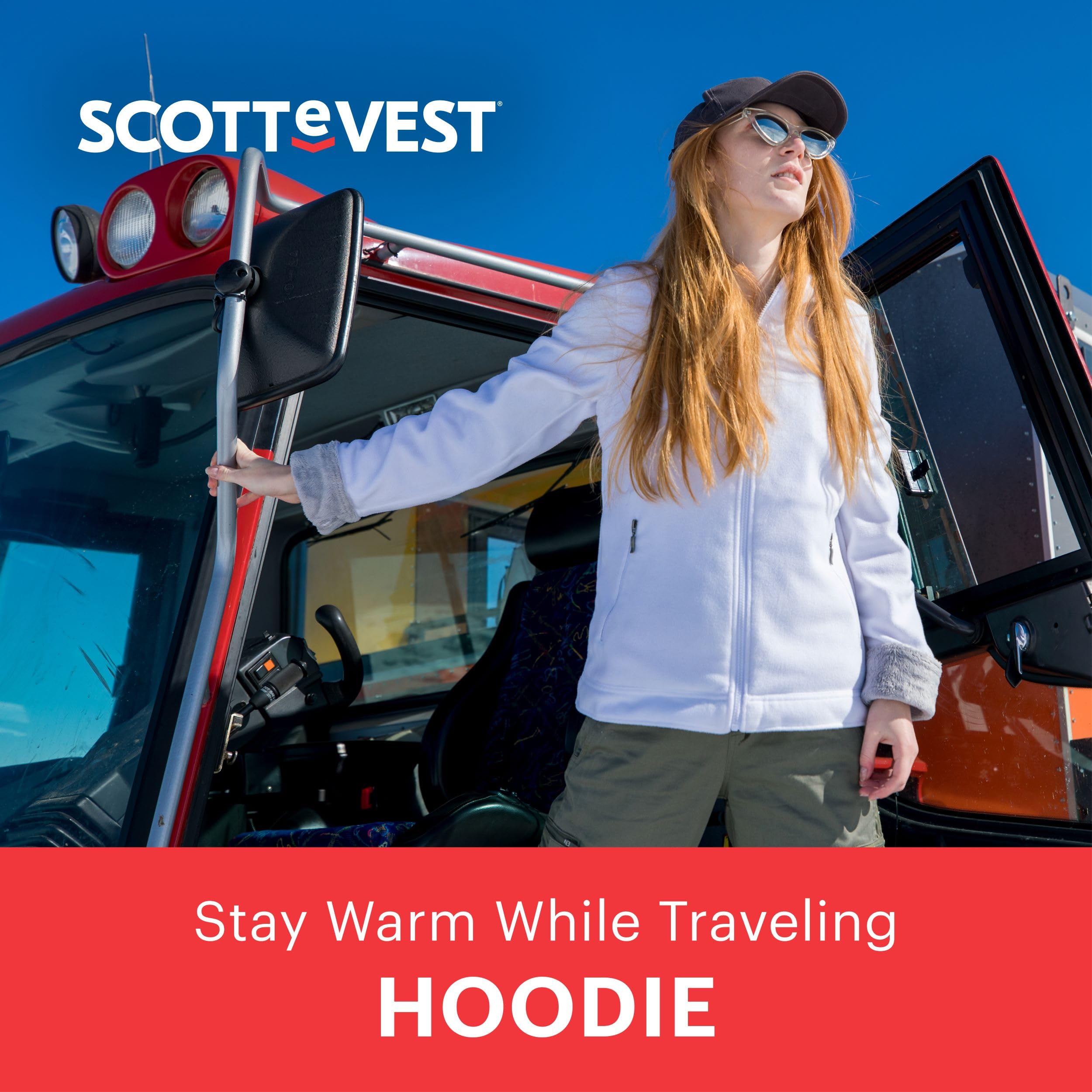 SCOTTeVEST Chloe Hoodie for Women 14 Pockets Warm Fleece for Travel | Soft Fleece Travel Hoodie with Zip-Up Styling Wrinkle-Resistant Fabric Warm Comfort Versatile Wear and Secure Storage product thumbnail 5