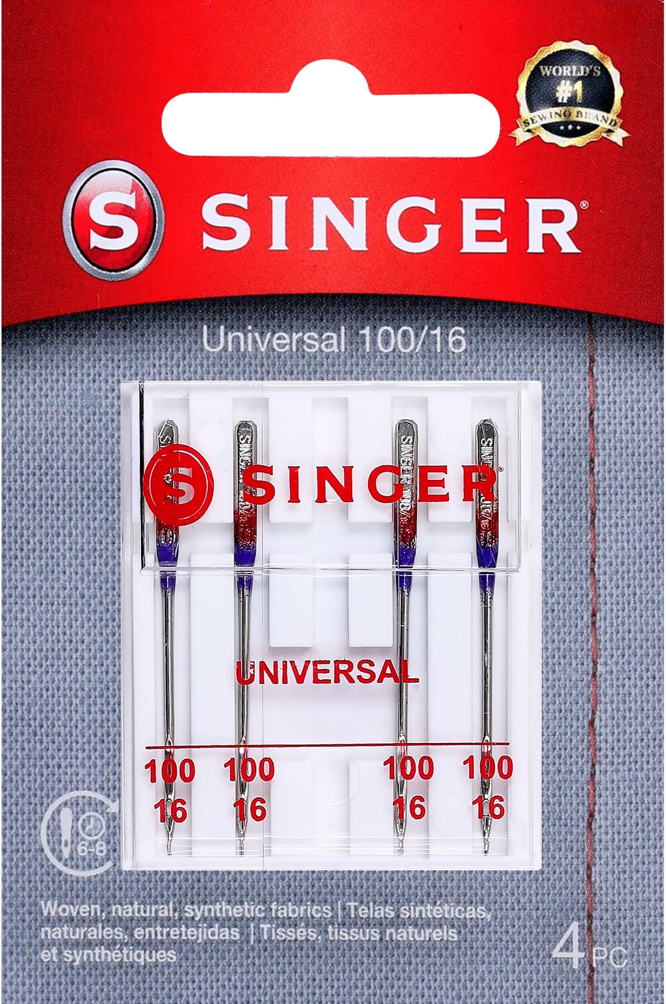 04741 Regular Point Needles, Size 100/16, 5 Count