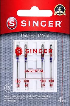 SINGER 04741 Regular Point Needles, Size 100/16, 5 Count