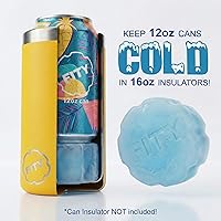 Vista 2 de FITY Paquete de 2 unidades de hielo congelable multiusos para vasos, loncheras, bolsas de pañales, dolores musculares, adaptador de lata de 12 onzas