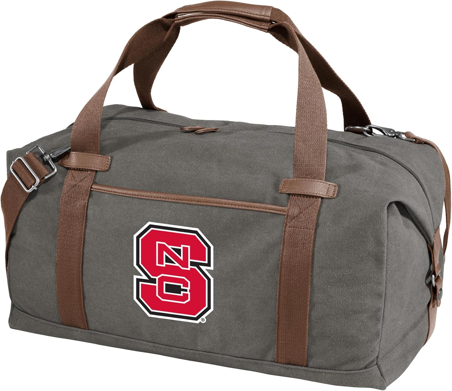 NC State Duffel Bag - Carryon, Overnight Travel Bag, Rich Canvas Fabric For Wolfpack Fans and Alumni