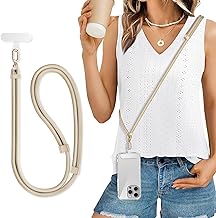 newplenty Handykette Universal, Handyband zum Umhängen aus doppeltem, Handykordel zum Umhängen,Handy Lanyard mit Patch, Verstellbar Handyband mit jeder Hülle kombinierbar