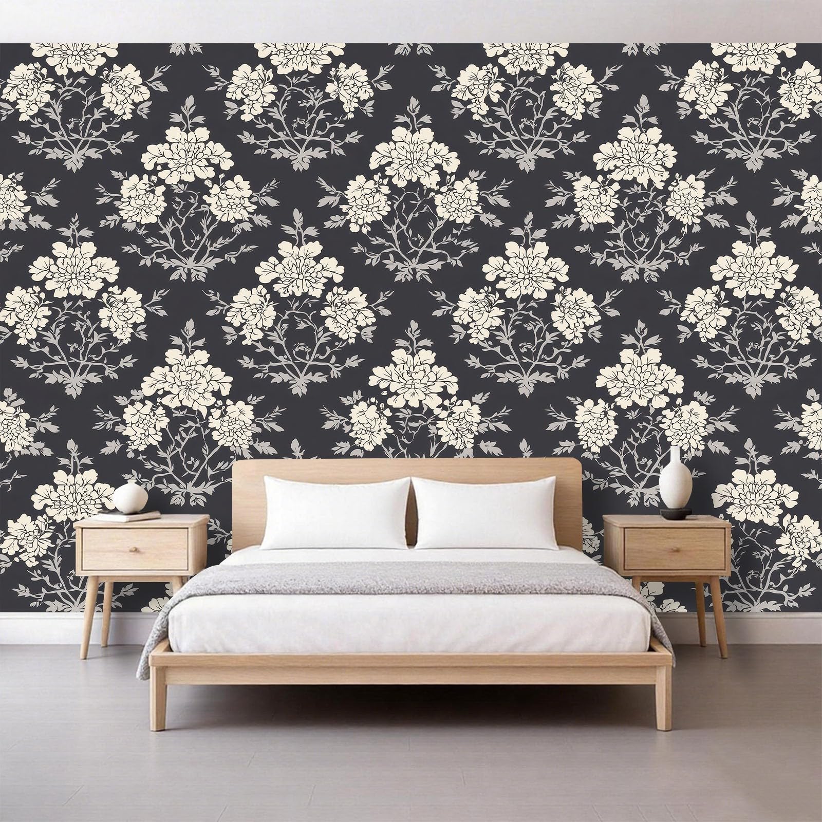 Tapeta 3D panoramiczny obraz ścienny 200 x 140 cm Chiński styl geometryczny kwiatowy tapeta gobelin panoramiczny plakat salon dekoracja ścienna do pokoju dziecięcego, beżowy