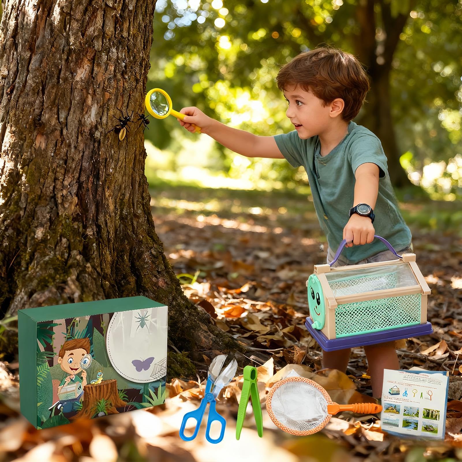 Kit De Exploración Al Aire Libre Para Niños – Red, Pinzas, Lupa Y Caja De Recolección, Ideal Para Descubrir La Naturaleza En Verano, Jardín O Campamento