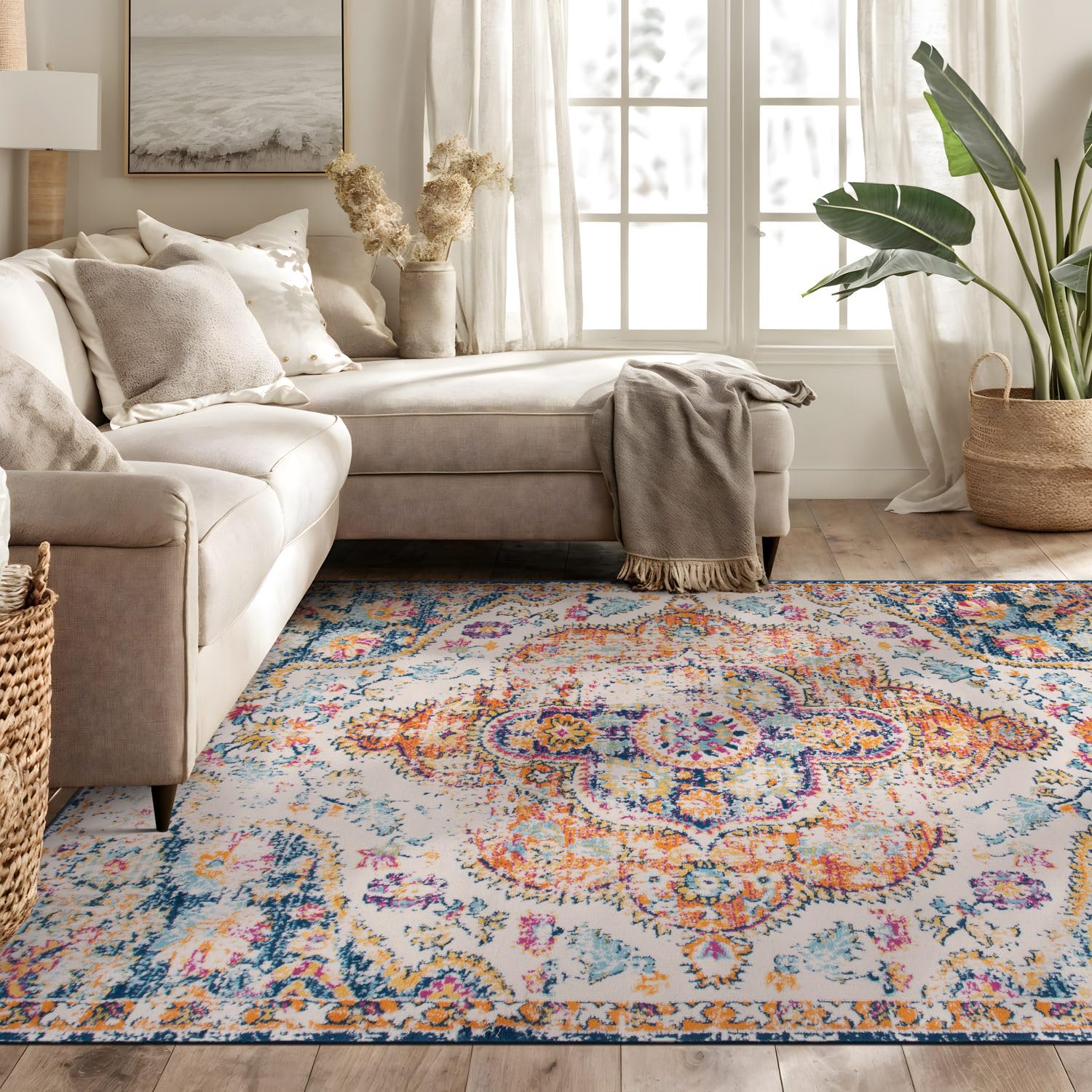 Buy Rugshop Vintage Distressed Bohemian Area Rug for Living Room