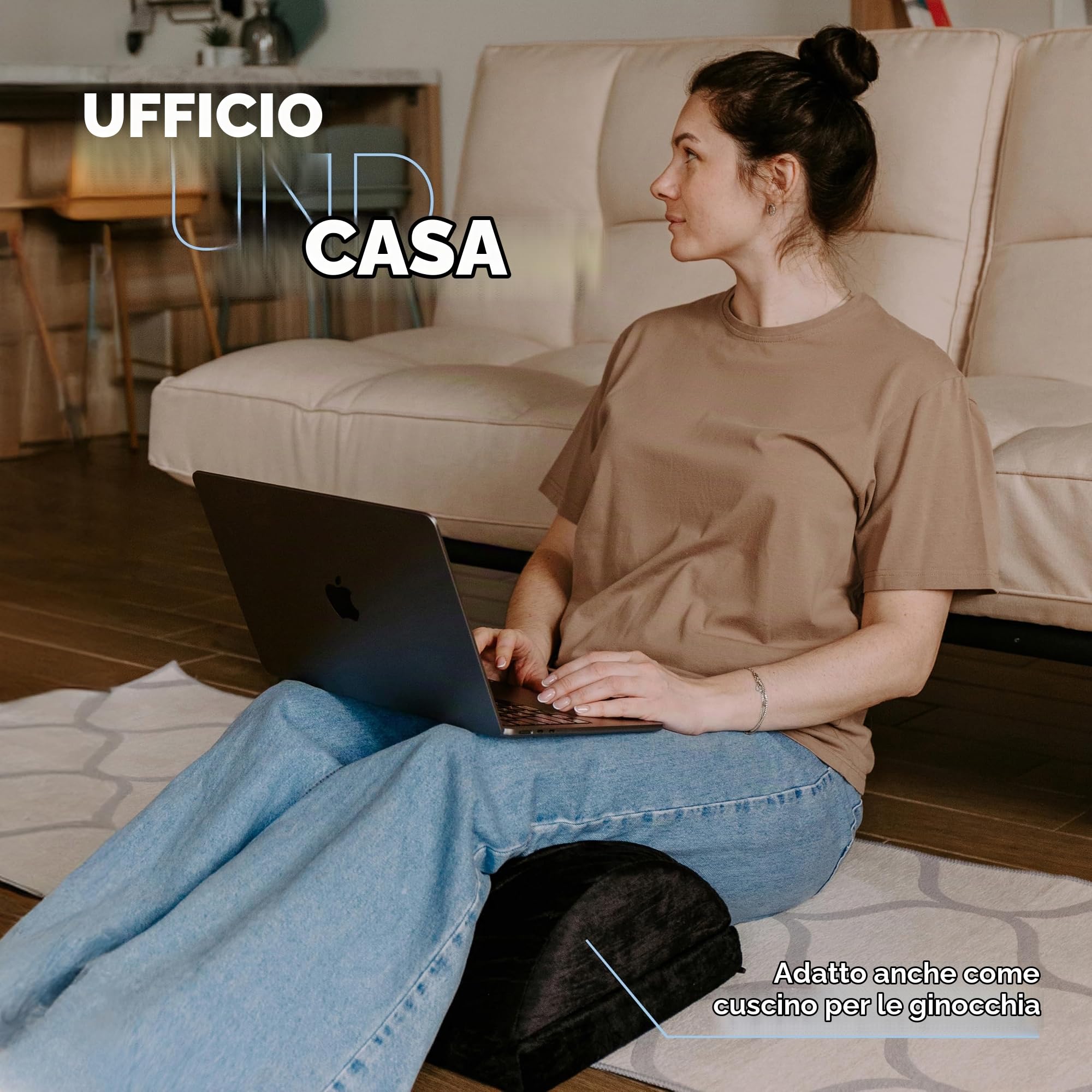 Björn&Schiller poggiapiedi ergonomico sottoscrivania regolabile in altezza con tasca riscaldante, cuscino ortopedico per ufficio e home office