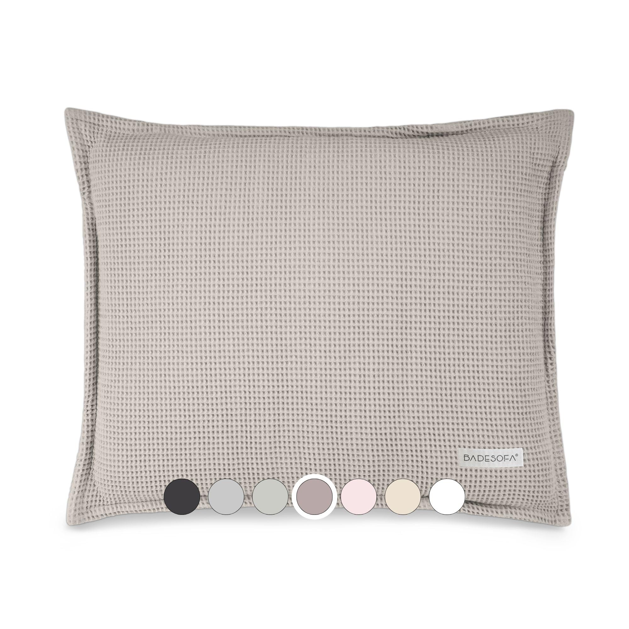 SAUNASOFA Saunakissen 40x50 cm aus Baumwolle - Waschbar & hitzebeständig - Kopfstütze für Sauna & Infrarotkabine - Wellness Zubehör für Sauna & Infrarotsauna in Taupe