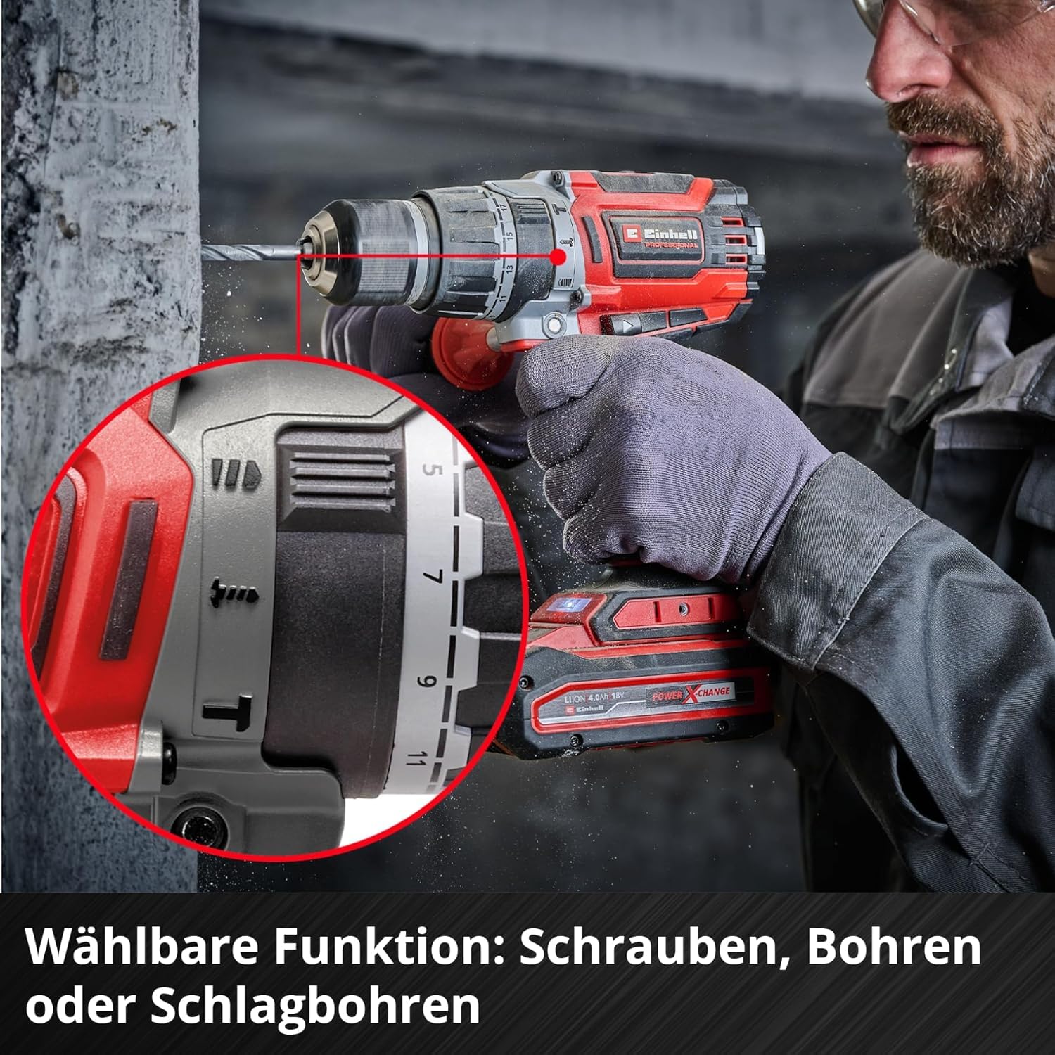 Einhell Professional Akku-Schlagbohrschrauber TP-CD 18/70 Li-i BL - Solo Power X-Change (18 V, Brushless, 70 Nm, Schlagbohrfunktion, 13 mm Bohrfutter, 2 Gang, ohne Akku)