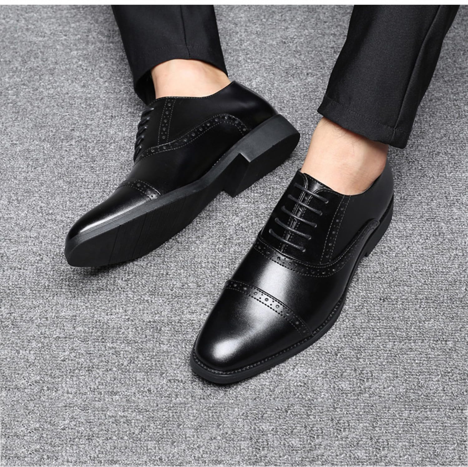 Scarpe da Cerimonia Stringate Classiche Scarpe Brogue per Uomo | Scarpe da Uomo Classiche Oxford Brogue per Scuola, Università, Ufficio, con lacci, Comode da indossare tutti i giorni