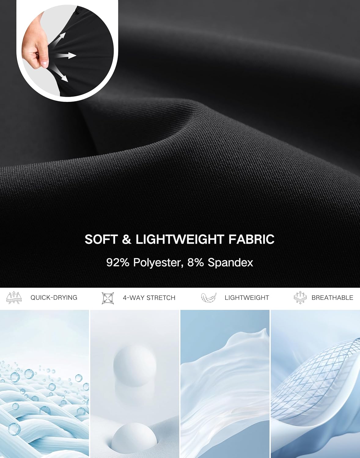 GGJ Men's Lightweight Athletic Shorts with Zipper Pockets 7"/5"/9" Gym Workout Running Quick Dry Tennis Shorts for Men - Image 5