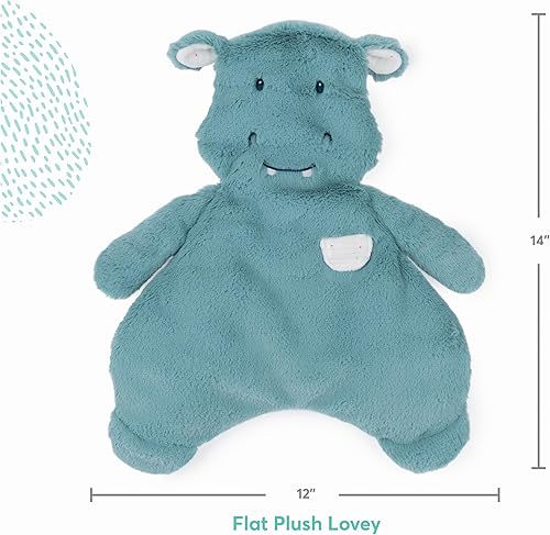 Miniatura 3 de GUND Baby Oh So Snuggly Hippo Lovey, manta de felpa suave prémium para bebés y recién nacidos, color verde azulado