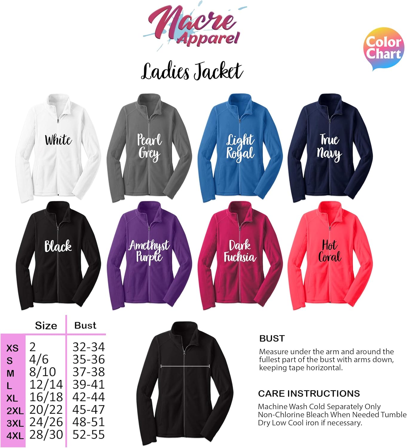 NACRE APPAREL Women Personalized Embroidered Fleece Jacket for Ladies Custom Zip Up Lightweight Microfleece Cozy Jacket - Image 5