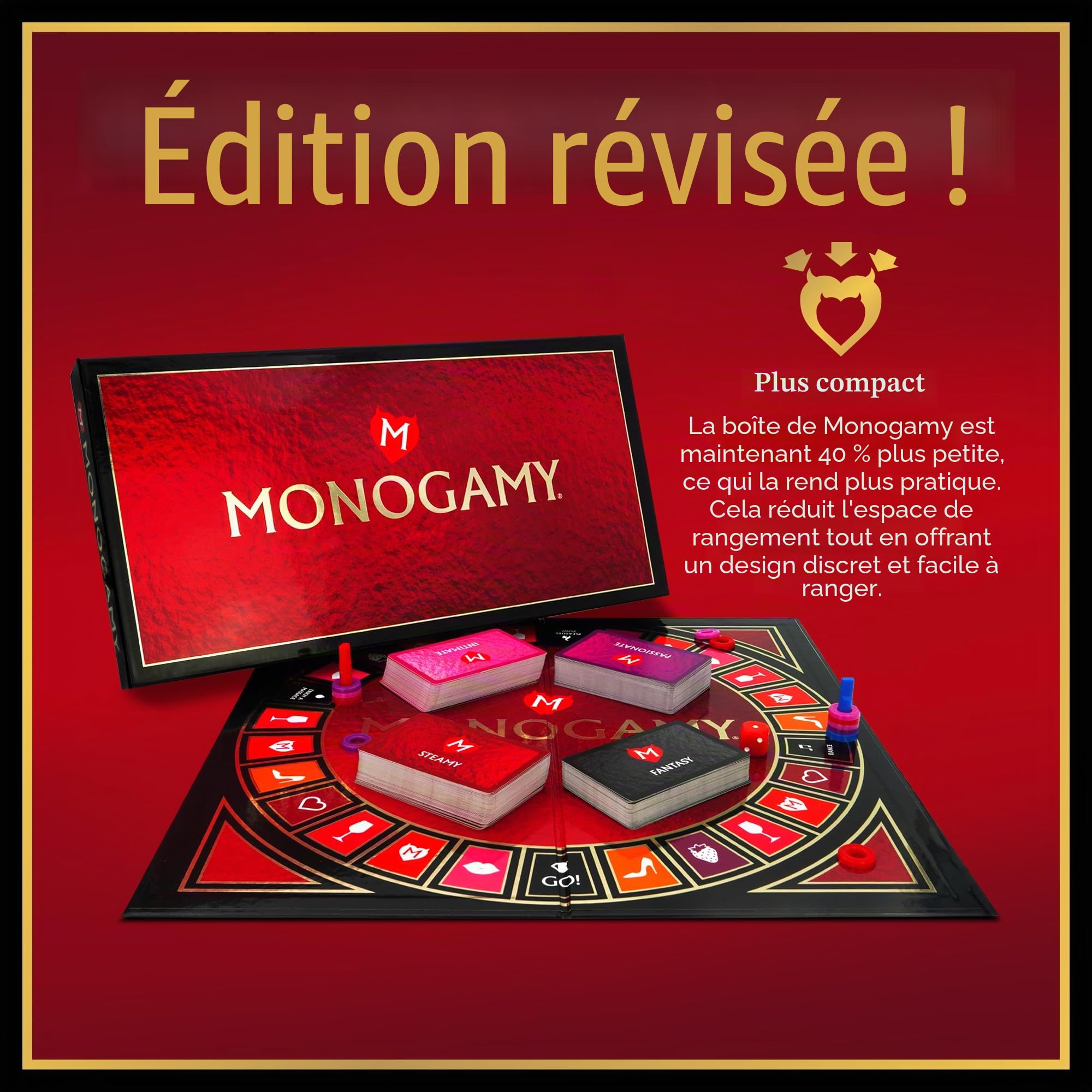 MONOGAMY Le Jeu de société - Un Jeu de société primé à Plusieurs reprises, Multicolore