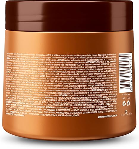 Miniatura 2 de PLACENTA LIFE BE NATURAL REPAIR Máscara de ARGAN con aceite de argán para cabello dañado - Reparación total, cabello brillante (350 gr/ 12.35 oz),