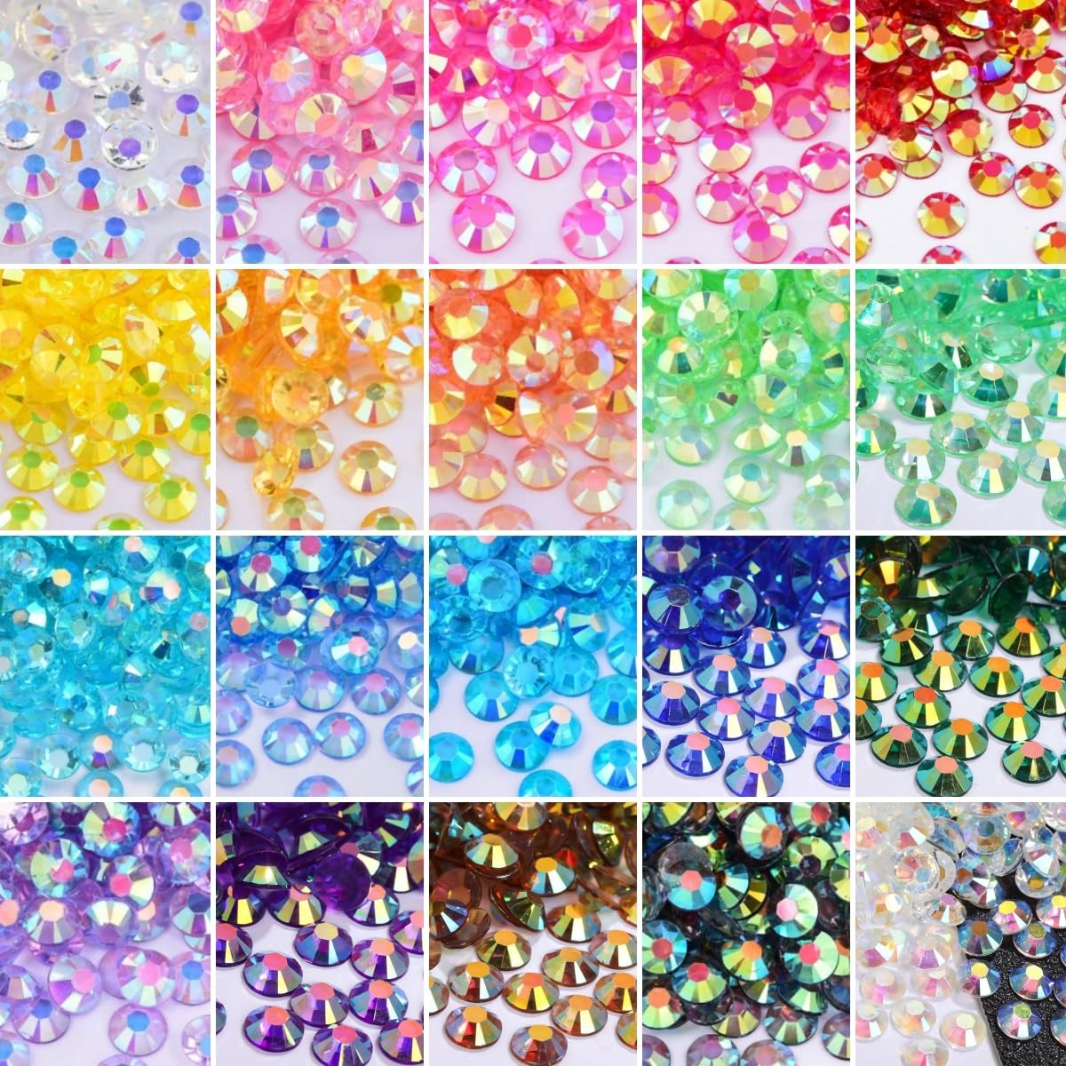 Amazon.co.jp: Yumekirara透明AB オーロラ加工 ラインストーン 高分子