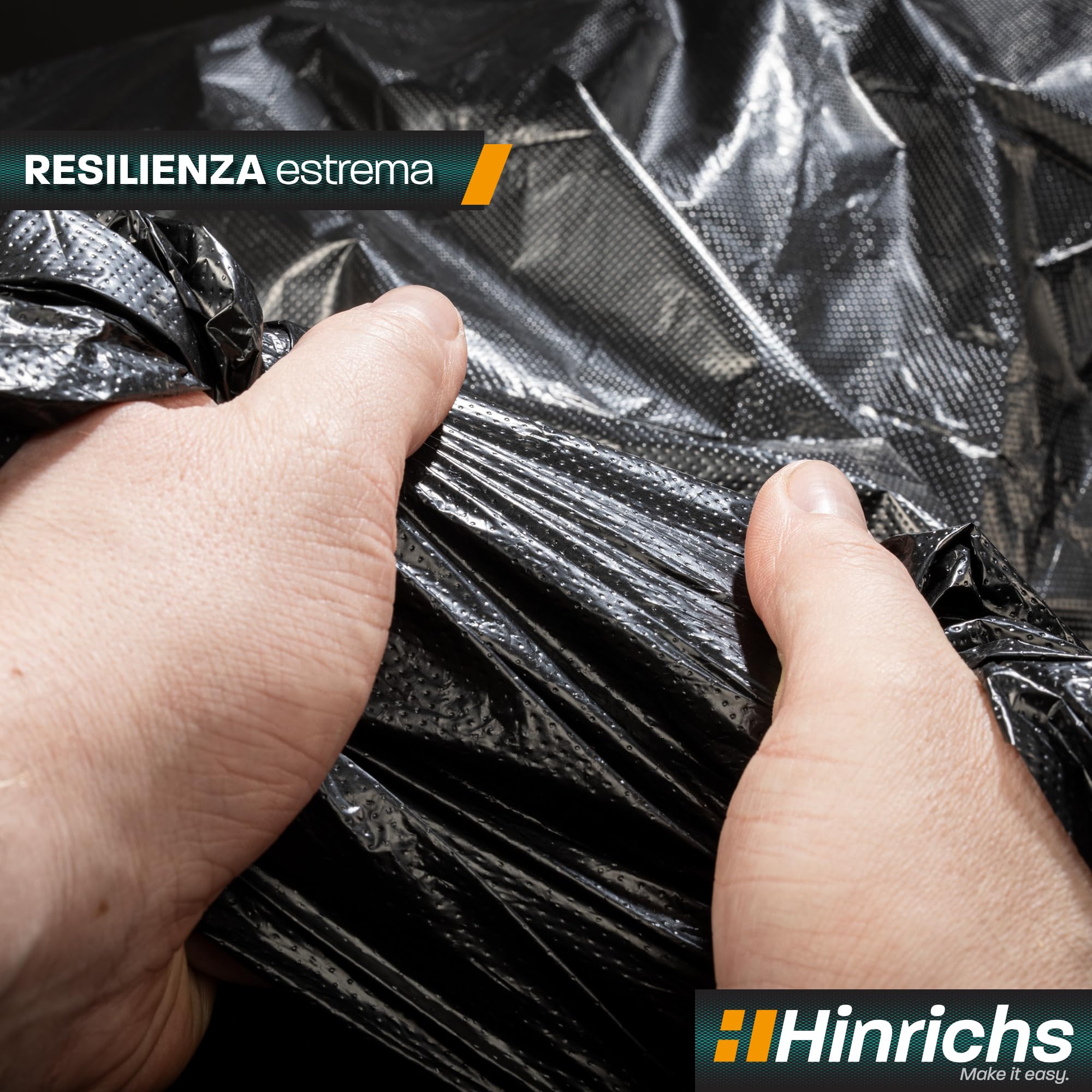 Hinrichs Supporto per sacco della spazzatura 120L - Supporto per sacco della spazzatura regolabile in altezza con coperchio per sacchi della spazzatura da 120L - Incl. 2 sacchetti per spazzatura 120L