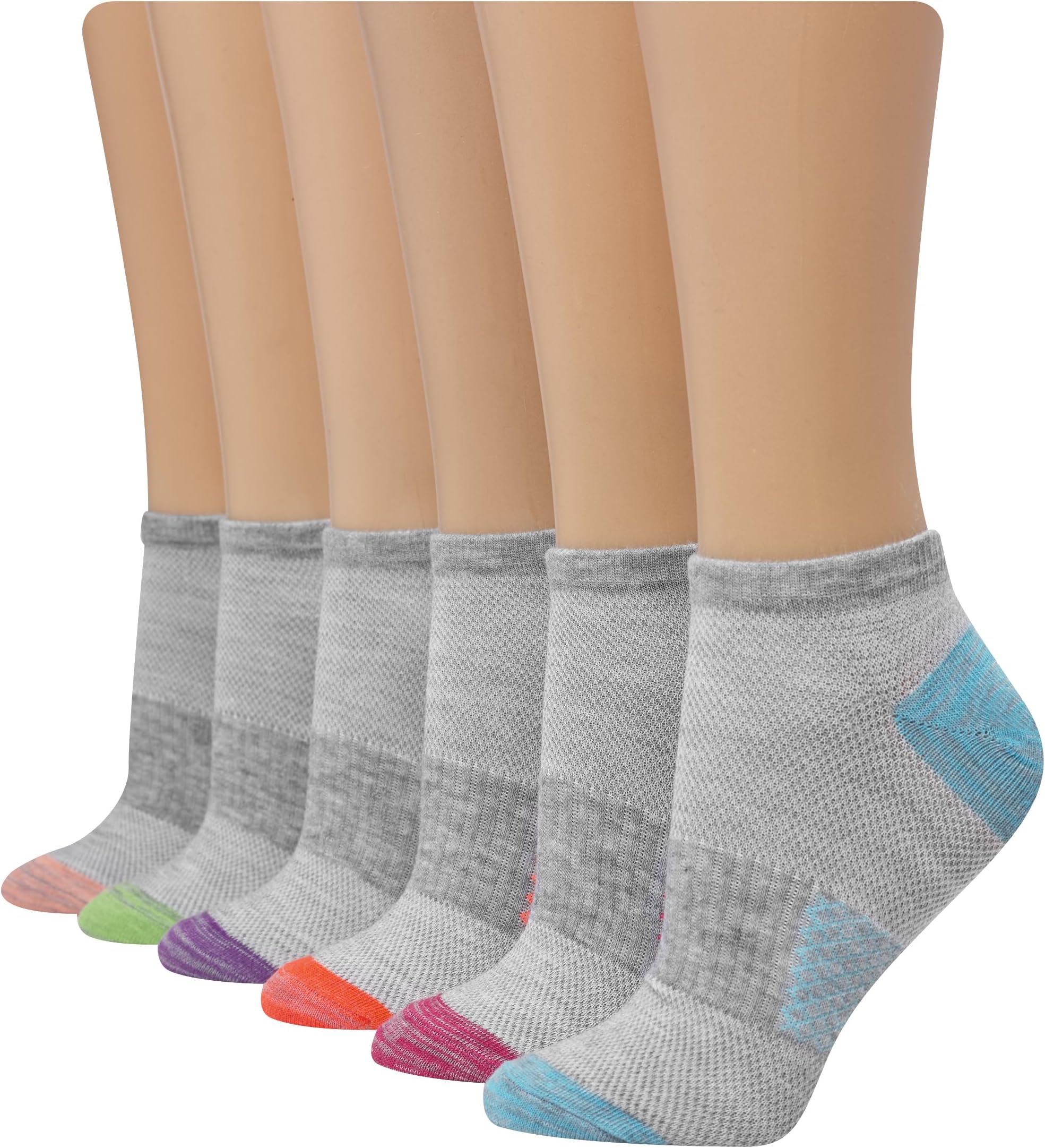 Women's Socks, Lightweight Breathable Socks, No Show and Super No Show, 6-Pack