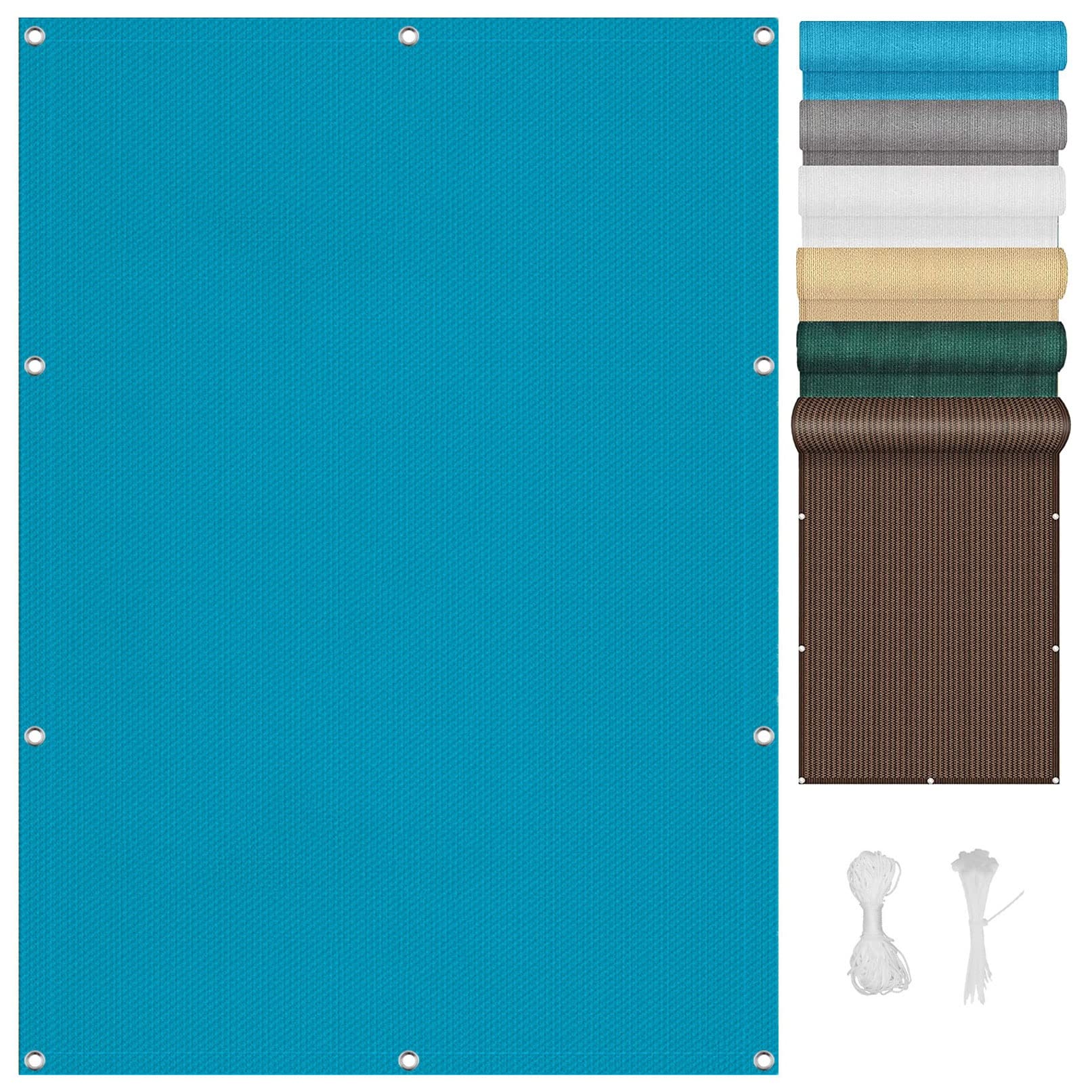 Voile d'ombrage rectangulaire 1.4x8.5m bleu respirant pour balcon