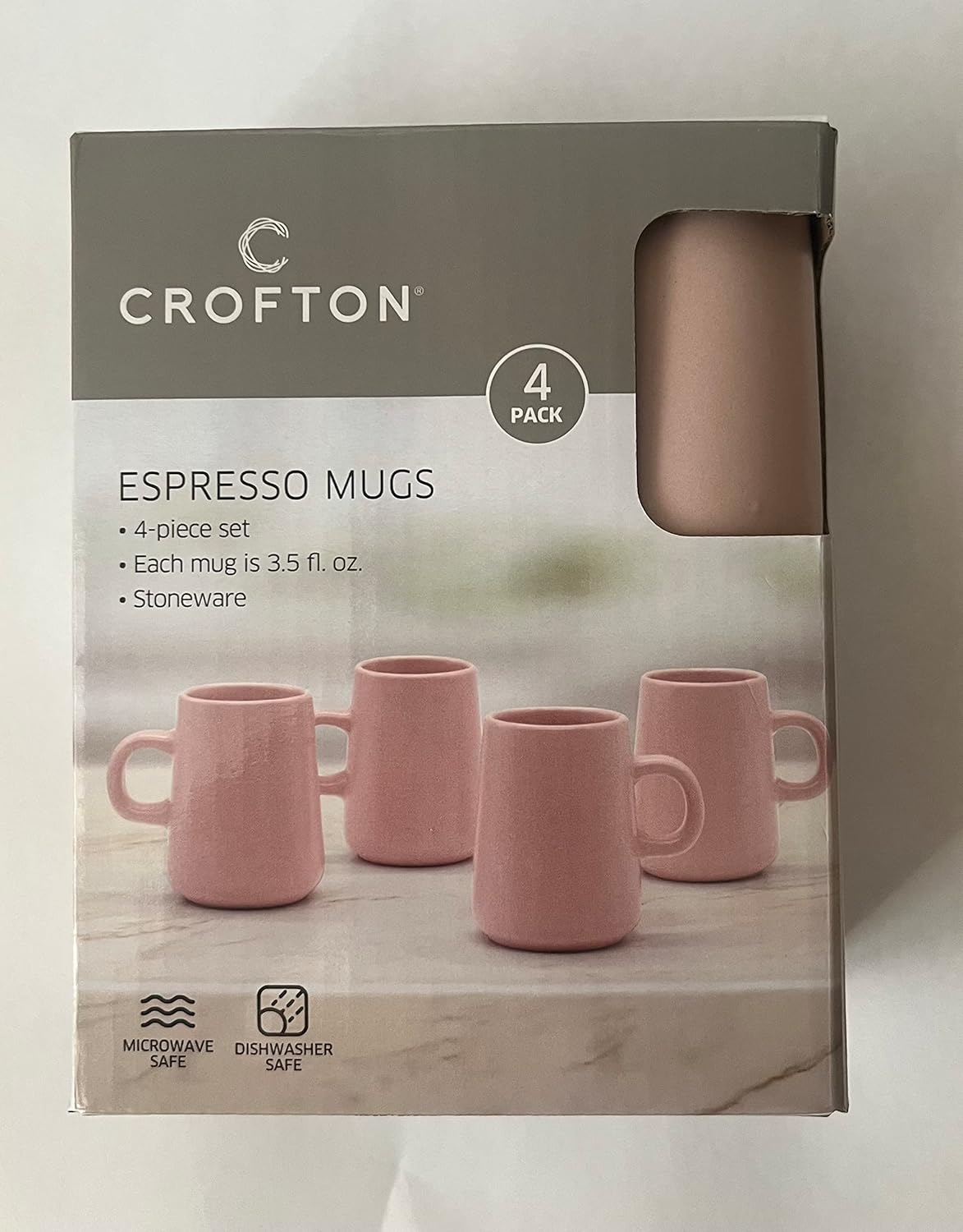 Crofton 4 Pieces Set Each Mug is 3.5 fl oz Stoneware