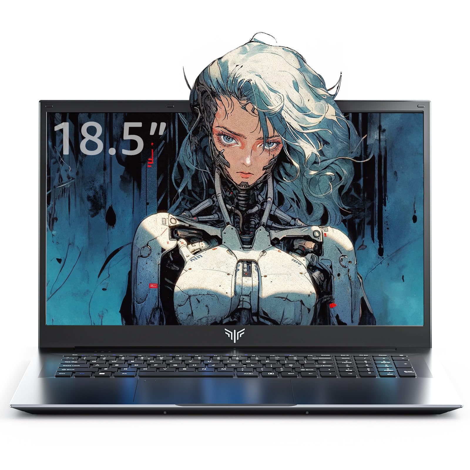 Tivique 18,5" pc portatile, Processore N150, 8000mAh computer portatile FHD 4 Core 16GB RAM 512GB SSD, Display IPS 1920x1080, Schermo FHD, HDMI & USB-C, 3X USB3.2, Laptop Leggero per Studio e Ufficio