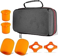 Vista 10 de Vaguelly Bolsa de micrófono dual: bolsa de almacenamiento portátil de mano, con exterior de carcasa dura de EVA e interior acolchado de esponja