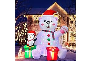 Mesmerizing 6Ft Christmas Polar Bear and Penguin Inflatable Decorations