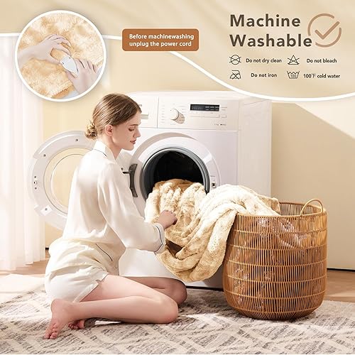 Vista 325 de Homemate Manta térmica eléctrica de 50 x 60 pulgadas, manta térmica de 1/2/4/6/8 horas de apagado automático, 10 niveles de calor, protección contra